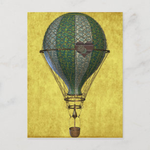 Steampunk Victorian Balloon Postcard