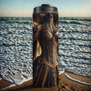 Steampunk Victorian Black and Gold Empress Gown Thermal Tumbler