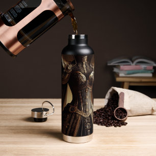 Steampunk Victorian Black and Gold Empress Gown Water Bottle