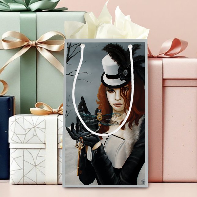 Steampunk Victorian Dragonfly Small Gift Bag (Creator Uploaded)