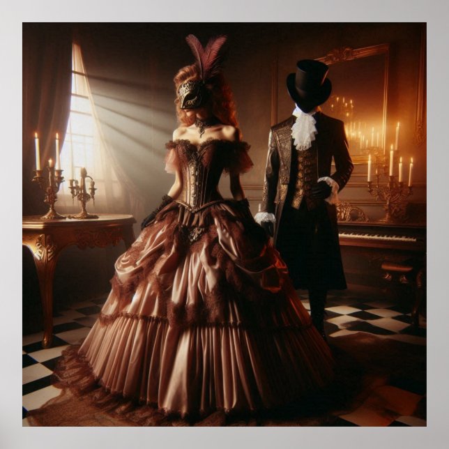 Steampunk Victorian Fantasy Art Masquerade  Poster (Front)
