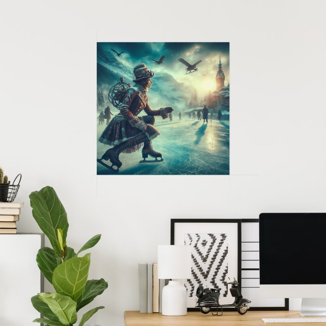 Steampunk Victorian Fantasy Winter Messenger Poster (Home Office)