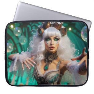 Steampunk Victorian Futuristic Green Dancer Laptop Sleeve