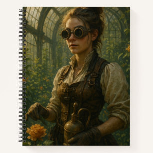 Steampunk Victorian Gardener Art Notebook