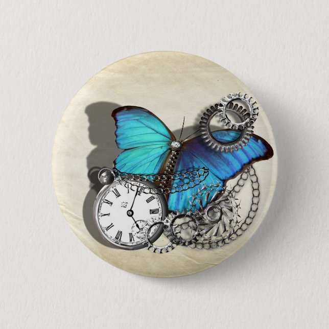 Steampunk Victorian Gears 6 Cm Round Badge (Front)