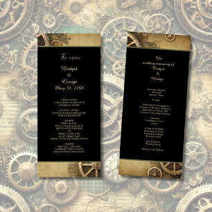 Steampunk Victorian Gearwork Wedding Program
