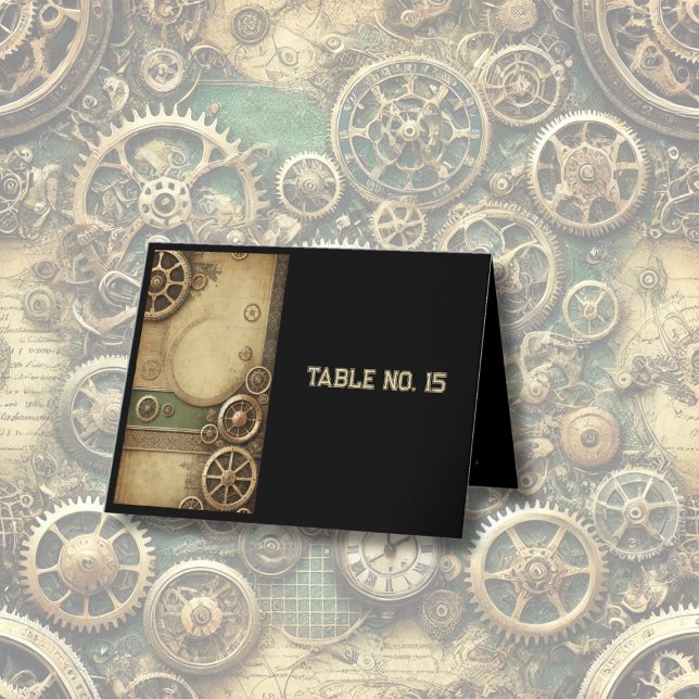 Steampunk Victorian Gearwork Wedding Table Number  (Creator Uploaded)