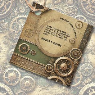 Steampunk Victorian Gearwork Wedding thank you Favour Tags
