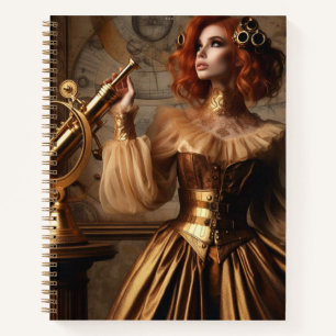 Steampunk Victorian Gold Astronomer  Notebook