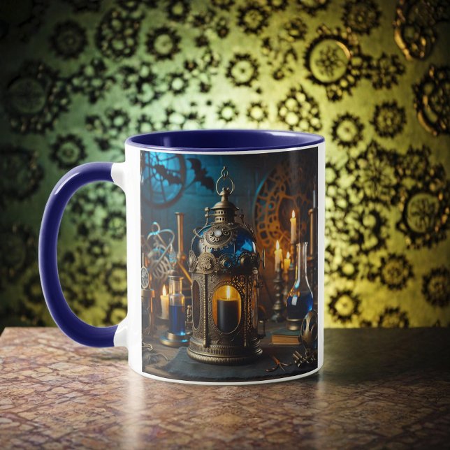 Steampunk Victorian Gothic Scientists Lab Lantern Mug (Creator Uploaded)