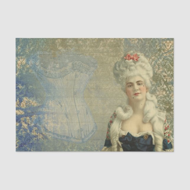 Steampunk Victorian Lady Corset Tissue Paper (Front)