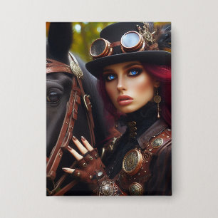 Steampunk Victorian Lady Dark Rider