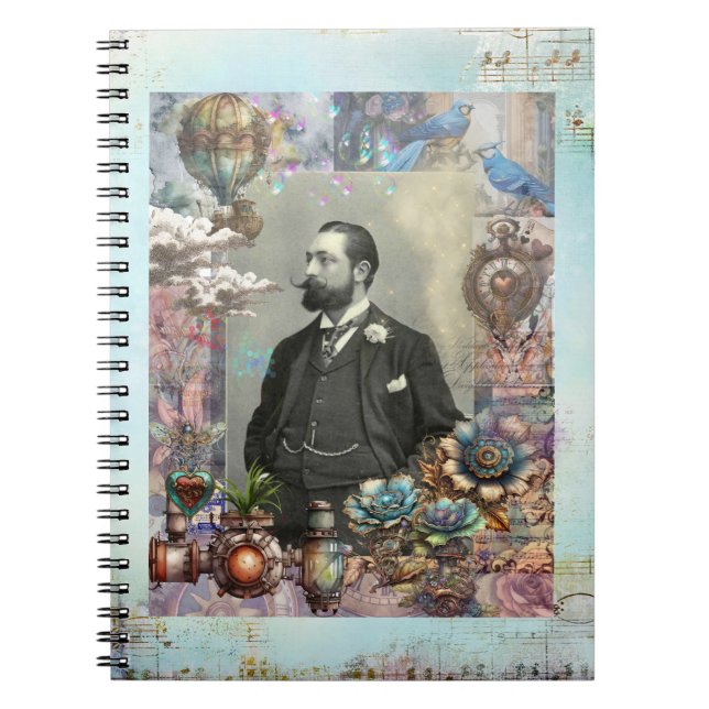 Steampunk Victorian Man and his dream. Notebook (Front)