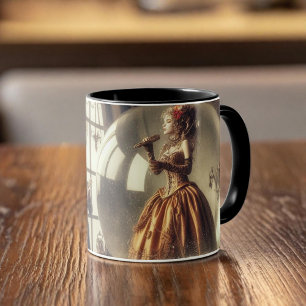 Steampunk Victorian Music Snow Globe Performers Mug