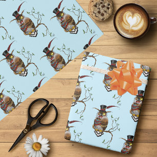 Steampunk Victorian Owl Wrapping Paper