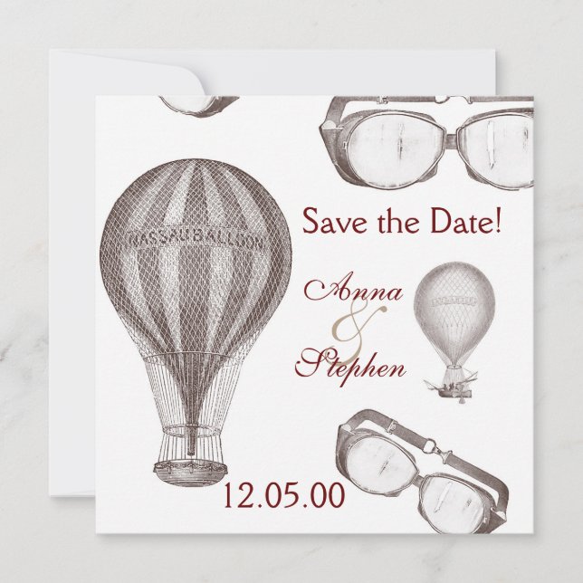 steampunk victorian Save the Date (Front)