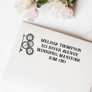 Steampunk Victorian Wedding Self-inking Stamp