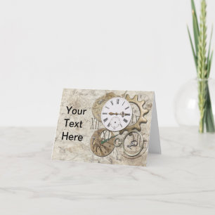 Steampunk Vintage Blank Note Card