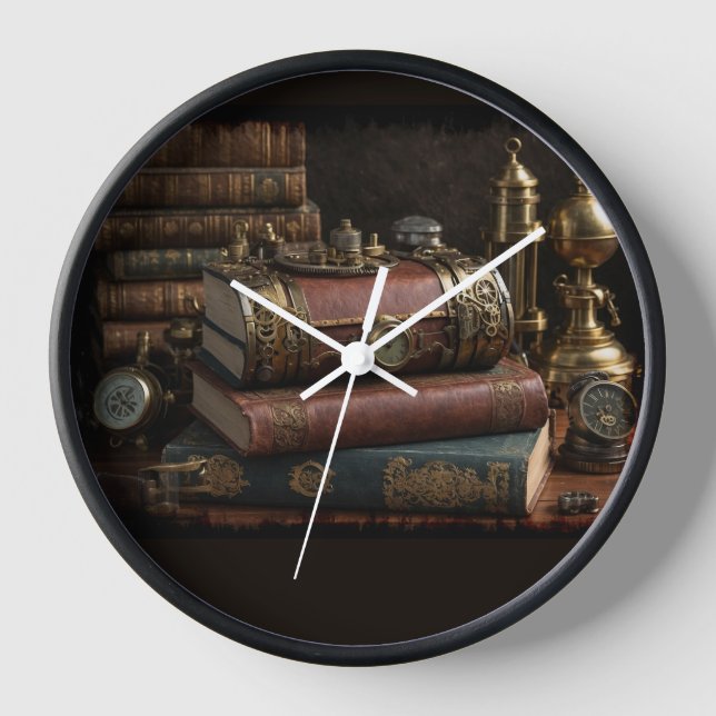 Steampunk Vintage Books Clock (Front)