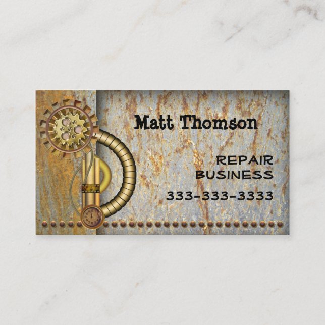 Steampunk Vintage Business Card (Front)