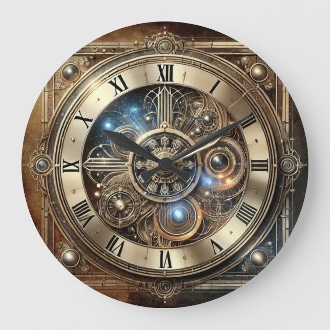 Steampunk Vintage Clock – Elegant Mechanical Gear  (Front)