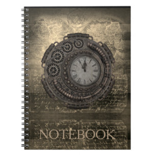 Steampunk Vintage Clock Timepiece Notebook