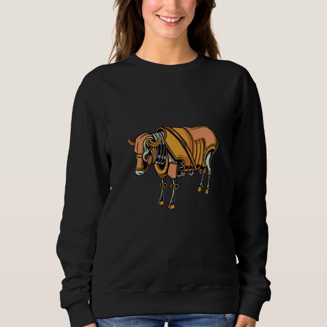 Steampunk vintage cow bull scary sweatshirt (Front)