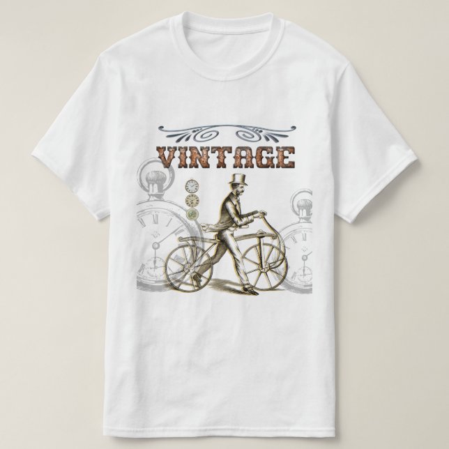 Steampunk Vintage Design T-Shirt (Design Front)