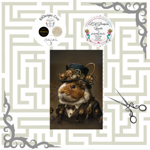 Steampunk Vintage Guinea Pig Decoupage Tissue Paper
