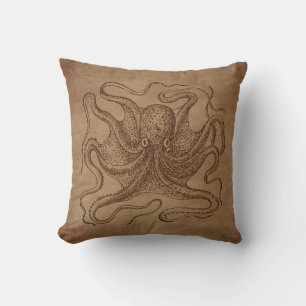 Steampunk Vintage Octopus Cushion