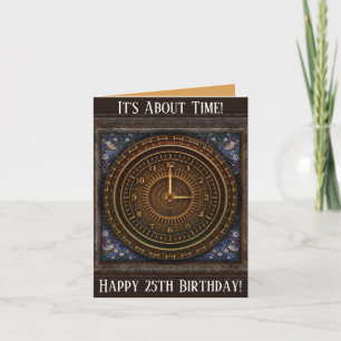 Steampunk Vintage Old-Fashioned Copper Clockwork Note Card