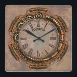 Steampunk Vintage Rusty Art Deco Clock<br><div class="desc">Steampunk Vintage Rusty Art Deco Clock in all shades of brown,  pink,  orange and gold. You can customise it with your name or leave it blank</div>