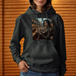 Steampunk Vintage Victorian Lady Librarian  Hoodie