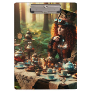 Steampunk Vintage Victorian Lady Mad Hatter Clipboard