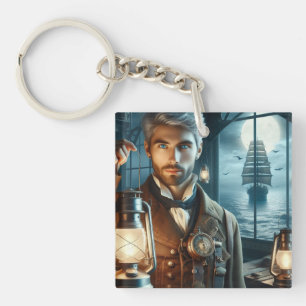 Steampunk Vintage Victorian Lighthouse Keeper Key Ring