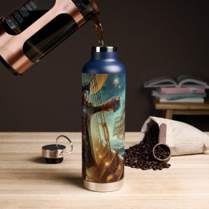 Steampunk Vintage Victorian Ocean Space Pirate Water Bottle