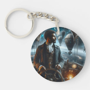 Steampunk Vintage Victorian Space Air Captain Key Ring