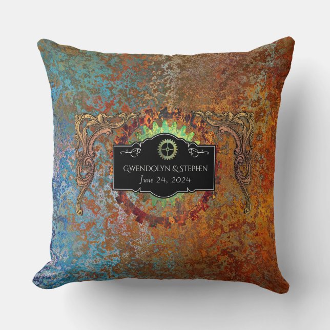 Steampunk Vintage Wedding  Cushion (Front)