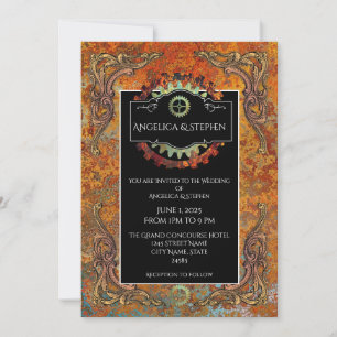 Steampunk Vintage Wedding Personalised  Invitation
