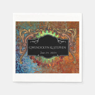 Steampunk Vintage Wedding Personalised  Napkin