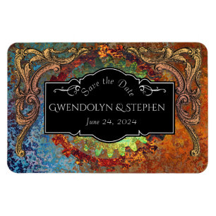 Steampunk Vintage Wedding "Save The Date"  Magnet