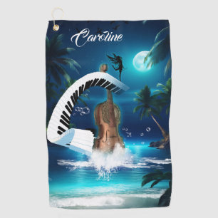Steampunk Violin with curved piano Golf Towel