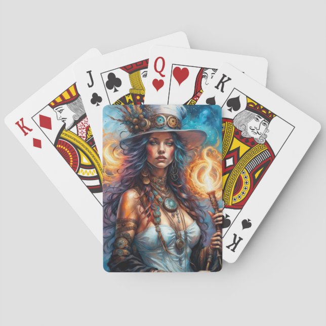 Steampunk Voodoo Queen 1 Playing Cards (Back)