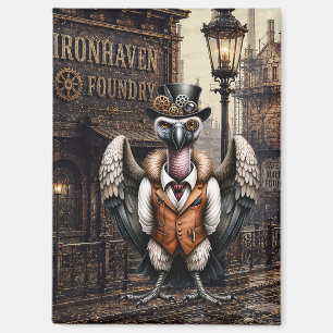 Steampunk Vulture in an Industrial City Magnet