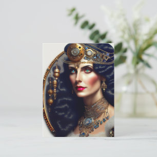 Steampunk warrior princess postcard