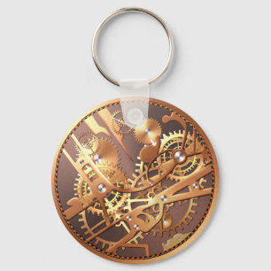 steampunk watch gears keychain