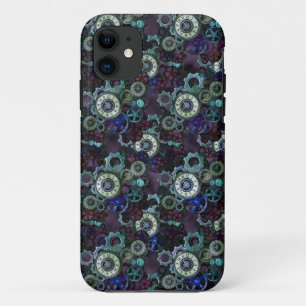steampunk watch parts - purple print by LeahG iPhone 11 Case