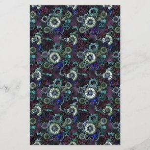 steampunk watch parts - purple print by LeahG Stationery
