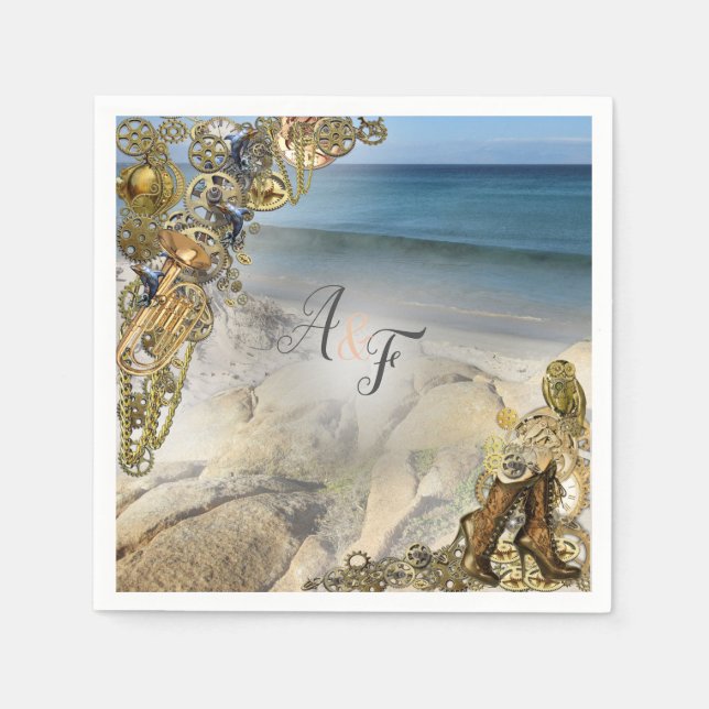 Steampunk Wedding by the Sea  Napkins (Front)