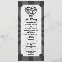 Steampunk Wedding Ceremony Heart Cogs Retro